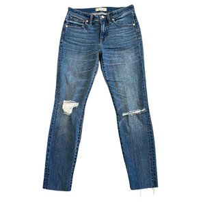Madewell 9" Highrise Skinny Crop Jeans Medium Wash Pants Size 27 Women's